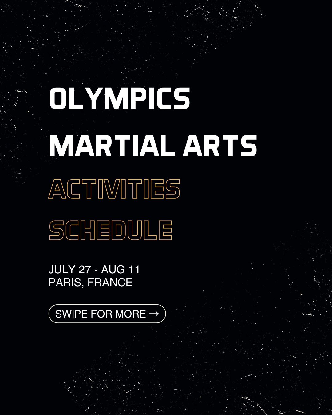 Olympics Martial Arts Activities Schedule